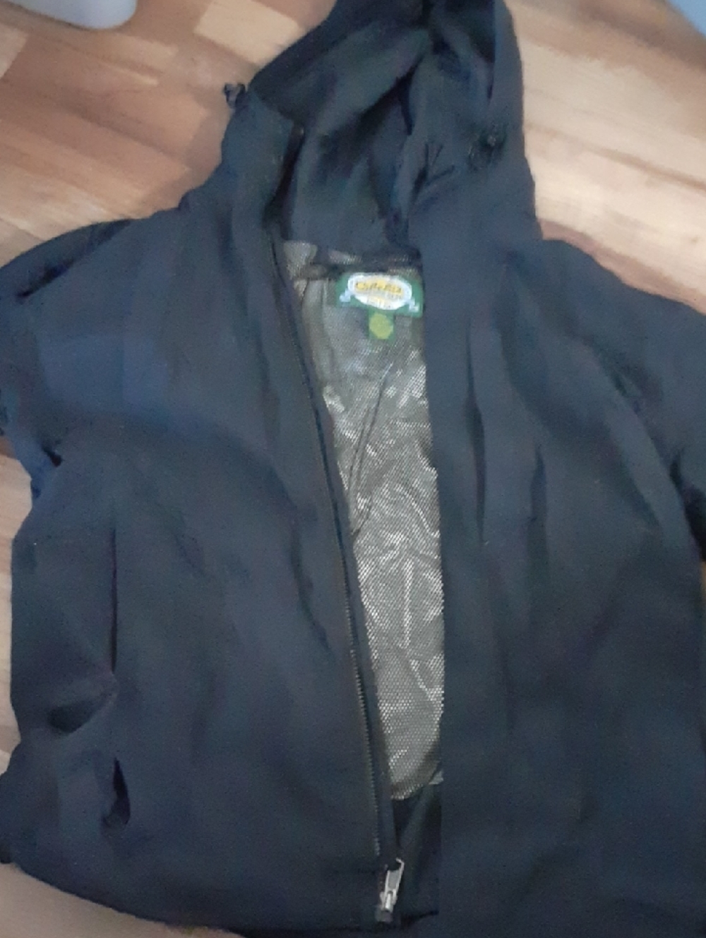 Cabela's Black Hooded Raincoat with Mesh Lining